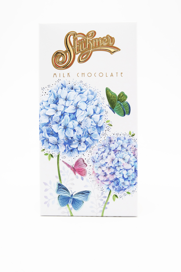 STÜHMER MILK CHOCOLATE TABLETS Hydrangea