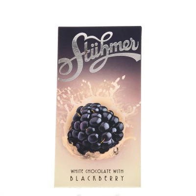 WHITE CHOCOLATE TABLET WITH BLACKBERRIES