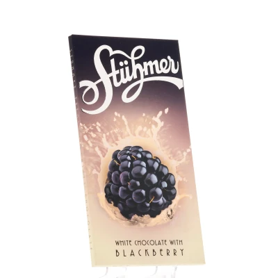 WHITE CHOCOLATE TABLET WITH BLACKBERRIES