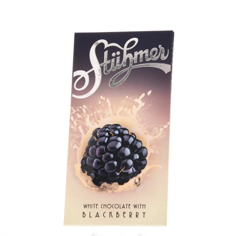 WHITE CHOCOLATE TABLET WITH BLACKBERRIES