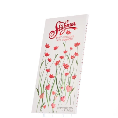 STÜHMER WHITE CHOCOLATE TABLETS WITH STRAWBERRIES Flowers