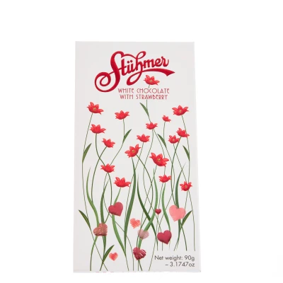 STÜHMER WHITE CHOCOLATE TABLETS WITH STRAWBERRIES Flowers