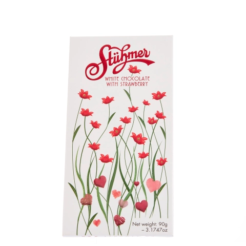 STÜHMER WHITE CHOCOLATE TABLETS WITH STRAWBERRIES Flowers