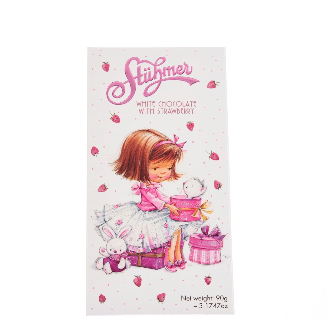 STÜHMER WHITE CHOCOLATE TABLETS WITH STRAWBERRIES Girl hover