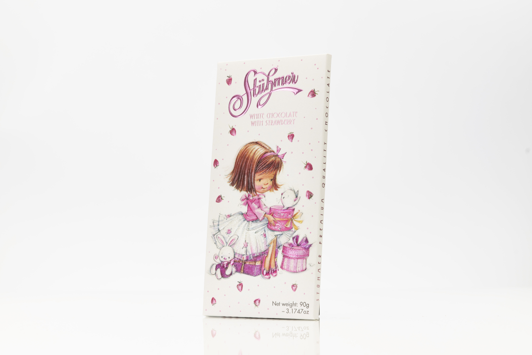 STÜHMER WHITE CHOCOLATE TABLETS WITH STRAWBERRIES Girl