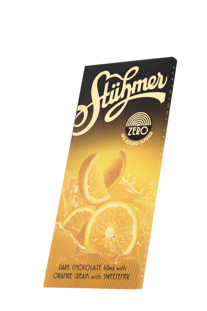 STÜHMER ZERO FILLED CHOCOLATE TABLETS NO ADDED SUGAR Orange