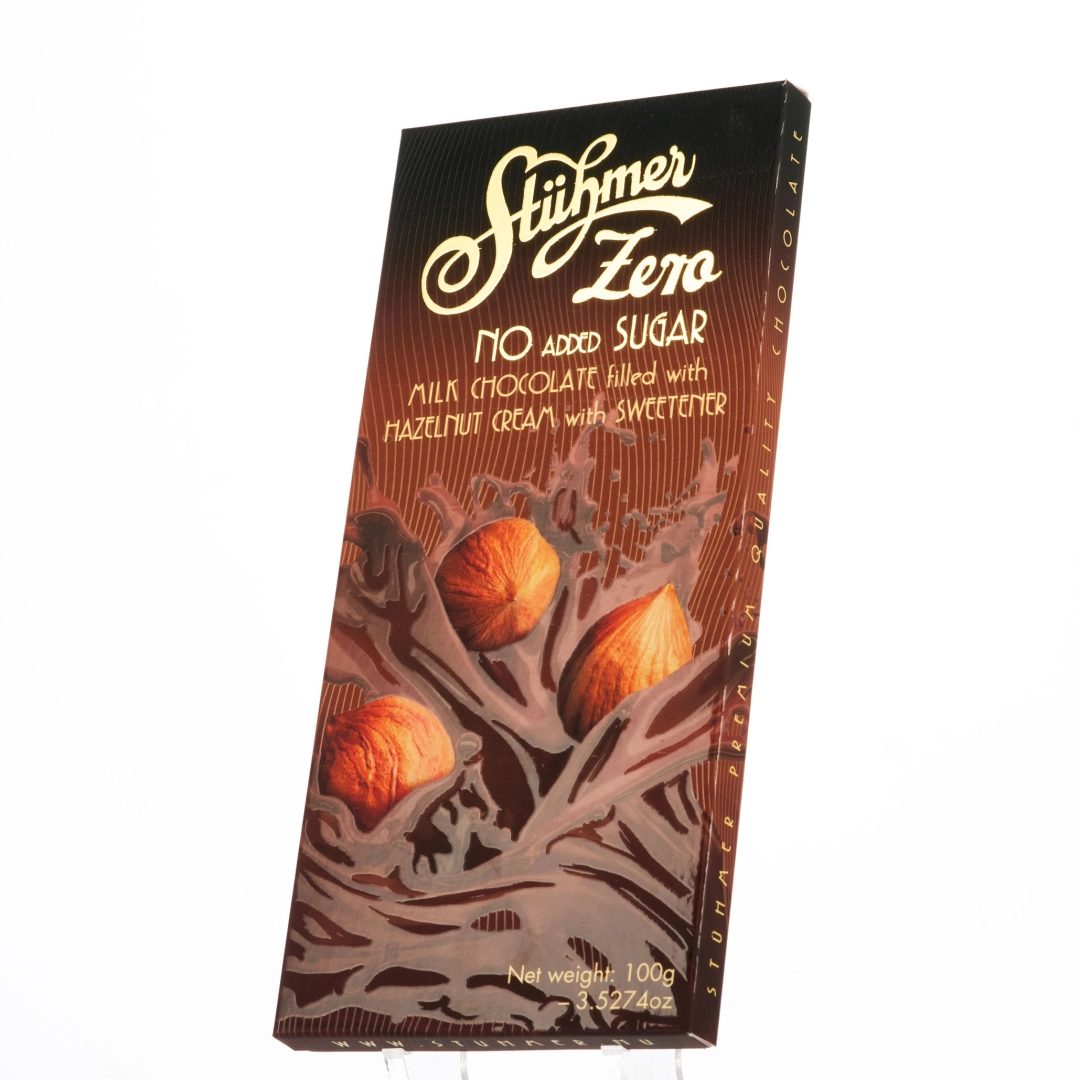 STÜHMER ZERO FILLED CHOCOLATE TABLETS NO ADDED SUGAR Hazelnut