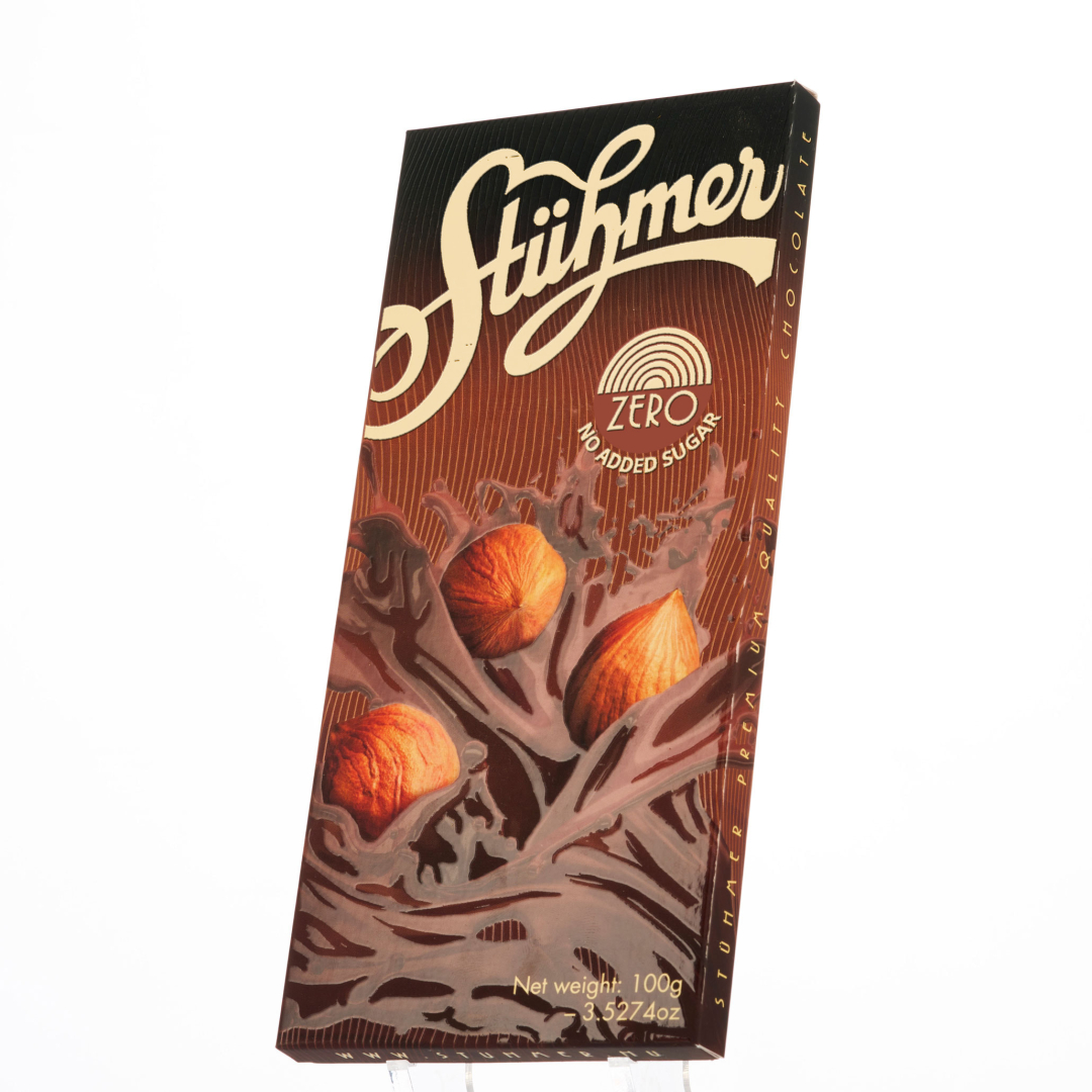 STÜHMER ZERO FILLED CHOCOLATE TABLETS NO ADDED SUGAR Hazelnut